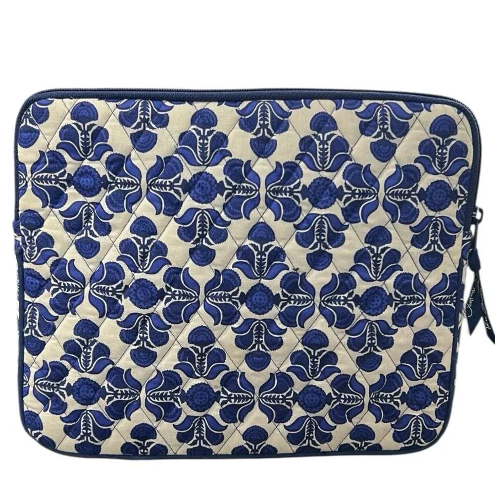 Vera Bradley Blue and White Quilted Tablet Laptop Sleeve
